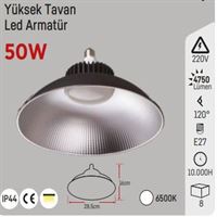 50W.YÜKSEK TAVAN LED AMPÜL E27 BEYAZ 1